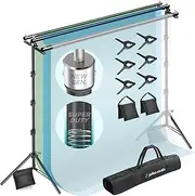 Julius Studio (Enhanced Heavy Duty) 10 x 10 ft. Triple Crossbar Backdrop Stands, Double Photo Background Support, Strong Stand & Thicker Bar, Upgraded Sturdy Structure, No Bending / Shaking, JSAG596