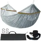 Double Hammock 2 Persons Polyester Hammock 550lbs Portable Camping Hammock wi...