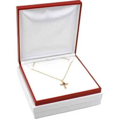 Red Faux Leather Necklace Pendant Jewelry Gift Box Showcase Display Kit 36 Pcs