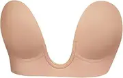 [kowaku] Self Sticky Bra,Deep Plunge,Sticky Bra,Strapless,Open Back,Lingerie,Deep U,Sticky Tape Bra,Push up Bra,for Wedding Party