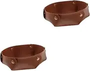 MAGICLULU Pcs Leather Desktop Tray Desk Key Organizer Watch Sundries Tray Stylish Organizing Home Decor Multi-function Storage for Keys Change