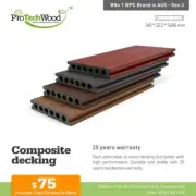 COMPOSITE EMBOSSED DECKING - 5400x138x23mm 9 Colours - Like modwood eco deck