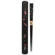 Japanese Chopsticks with Plastic Box Storage Case Pink Sakura Blossom JAPAN MADE