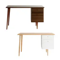 在飛比找蝦皮商城優惠-宅貨｜北歐風簡約木紋雙抽書桌(兩色) 桌子 工作桌 辦公桌 