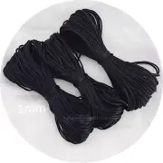 20m BLACK satin nylon cord 1.5mm DIY silicone beaded keyrings lanyards 1mm