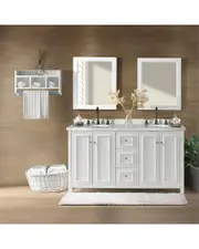 Alaterre Furniture Williamsburg 4pc Wooden Bathroom Vanity Set