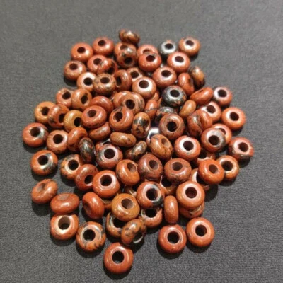 Wholesale 100pcs Natural Golden Swan Stone Beads Abacus Big Hole Beads 5x10mm