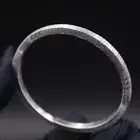 Solid Pure S999 Pure Silver For Women Men 4mm Fish Cuff Bangle 2.3-2.4inch