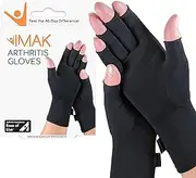 Imak - Compression Arthritis Gloves for Pain & Stiffness Of Hands, One Pair Of 2 Gloves -Black, Large