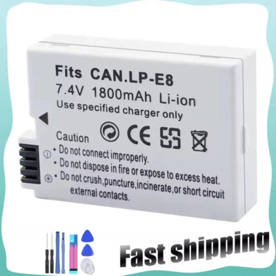 For Canon LP-E8 LPE8 Battery EOS 550D 700D X4 X5 T2i T3i