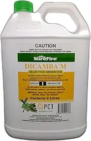 SureFire Dicamba M Selective Herbicide Weed Killer 5 Litre, Clear