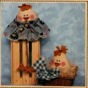 Eggheads Doll Pattern Country Primitive Soft Sculpture Chicken Egg Legs or Nest