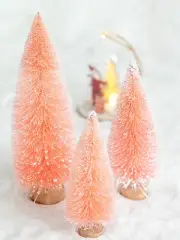 (Qc Stocked 12Cm 15Cm 20Cm 25Cm Package) Christmas Desktop Small Flocked Tree