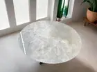 18" Round White Quartz Sofa Center Table Top Agate Gemstone Crystal Garden Decor