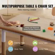 Height Adjustable Kids Table and Chairs Set Graffiti Art Craft Reading Learning