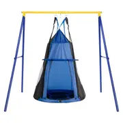Babyjoy 2 in 1 Tree Swing Hanging Tent Set Hammock Chair Indoor/Outdoor Yard Play Equipment Blue