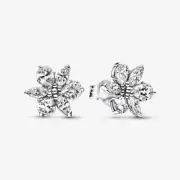 New Genuine Pandora Silver Sparkling Herbarium Cluster Stud Earrings #292633C01