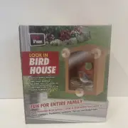 1PC Bird House Window Suction Wooden Two Way Mirror Nesting By Total Vision