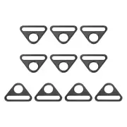 1.5" Adjuster Triangle with Bar Swivel Clip D Dee Ring Buckle, 10Pcs Black