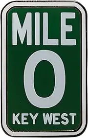 [Vagabond Heart] Mile 0 Enamel Pin - Key West, FL Travel Souvenir - Mile Zero Florida Memento - Highway 1, Nickel, no gemstone