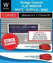 Window Fixed Curved Acrylic (does not open) 380mm x 1175mm White WS85