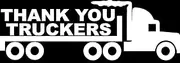 Thank You Truckers Big Rig - Vinyl 5.5 Inches (Color: White) Decal Laptop Tablet Skateboard Car Windows Sticker