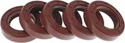 X AUTOHAUX Universal Oil Seal TC Double Lip W Steel Spring Seal Ring Rotary Shaft Seal 26x42x10mm High Pressure FKM Rubber Brown 5 Pcs