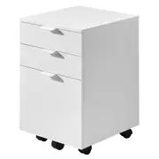 Maestro Furniture Camie Modern 3-Drawer Mobile Pedestal Filling Storage Organiser Cabinet White
