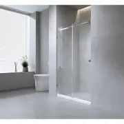 180cm Sliding Shower Door with Black Rail and Hardware