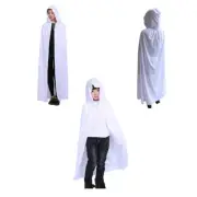 White Hooded Cloak for Children Men Women Halloween Christmas Cosplay
