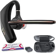 Poly Voyager Legend 50 UC Bluetooth Headset, Charging Case, AI-Powered Noise Cancellation, 4-Mic WindSmart Tech, 10-Hr Battery, 98 ft Wireless Range, Multipoint Connectivity, Voice Assistant, GTW Card