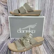Dansko Allyson Stone Textured Nubuck Slide Sandal Adjustable Slide New 41 EU