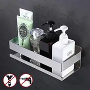 Shower Caddy Bathroom Shelf,Self-Adhesive Shower Shelf Stainless Steel Wall-mounted Punch-free Bathroom Storage For Bathroom,Kitchen(Brushed Nickel,Matte Black