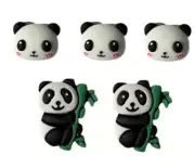 Panda Party - Shelly's Buttons - Animals Flat Back Embellishments - Craft Scrap