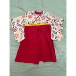 AUGELUTE 寶寶日本和服 超可愛新年衣 紅色 70CM 二手寶寶和服