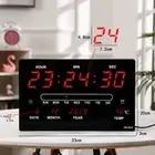 Large 12-Inch LED Digital Clock with Temperature Display & Mirror Finish - P