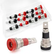 Lkelyonwey Banana Plug Connectors - Female Socket Binding Post Adapter for 4Mm Banana Jack Speaker Terminal (6 Each in Red and Black)