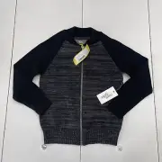 Rumi Ryder Black Baseball Collar Full Zip Sweater Youth Boys Size XS