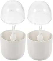 Gatuida 2pcs Cotton Swab Storage Box Household Swab Boxes Cotton Pad Holder Portable Toothpick Organizer