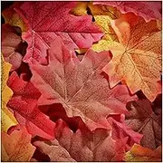 Whaline 300 Pieces Artificial Autumn Maple Leaves Mixed Fall Colored Leaf for Weddings, Events, Art Scrapbooking and Thanksgiving Day Decorations, Multicolored