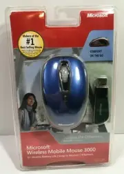 Blue OEM Microsoft Wireless Mobile Mouse 3000 4 Buttons PC | MAC - USB