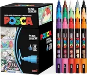 Uni-Posca Paint Marker Pen - Medium Point - Set of 15 (PC-5M 15C) Packing may vary