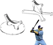 Baseball Bat Display Rack, Acrylic Bat Holder Stand, Wall Mount Equipment Organizer for Softball Rods, Sports, Home Gym, Man Cave Decor, 2 Pieces, 3.46x3.46 Inches