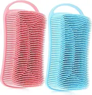 Generic 2pcs Scrubber Brush for Shower for Men Cleaner Duster Barrier Cream Soap Bar Luffa Clean Tool Body Scrubber Exfoliating Body Scrub Brush Face