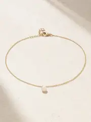 [Mateo] Mateo - 14-karat Gold Pearl Anklet - One size One size Gold