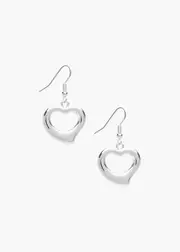 [Taking Shape] Taking Shape Simple Heart Earrings in Silver - Women's Accessories Silver