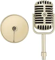 Karaoke Prop Microphone, Portable Plastic Light Prop Microphone for Photography Props for Gifts Decoration (Gold)
