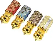 GREENADSCAPE 4Pcs Mini Vintage Roller Perfume Bottles Refillable Essential Oil Dispenser with Stylish Caps Travel Aromatherapy Container Glass for Skincare and Fragrance