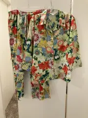 NWT Natori Womens Green Floral Marrakech Garden Pjs Pajama Set Top Pants Sz L