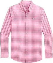 [vineyard vines] Boys Skysail Gingham Performance Cotton Shirt